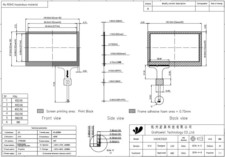 4.3-inch Capacitive Touchscreen With Flexible Multi-touch price